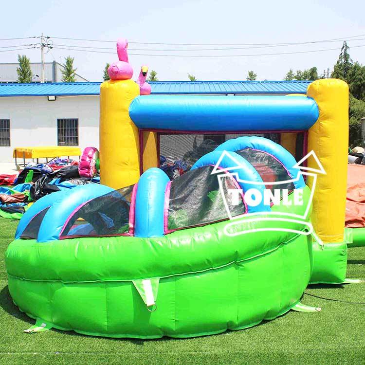 Tropical Flamingo Inflatable bouncing castle with Slide