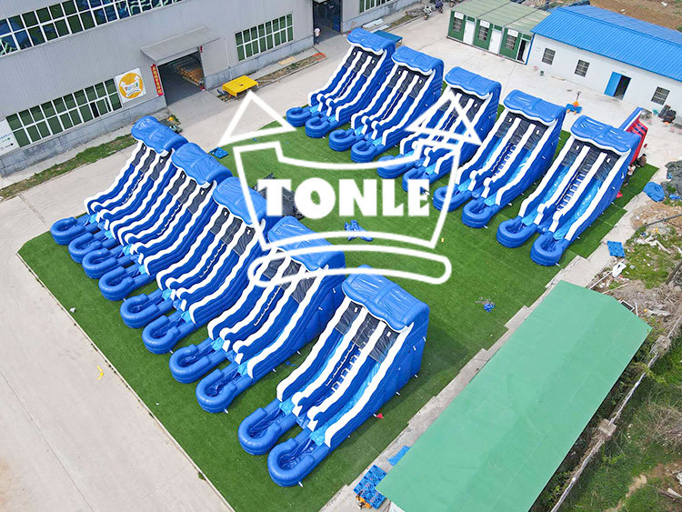 Wholesale Commercial Inflatable Water Slide blue wave slide