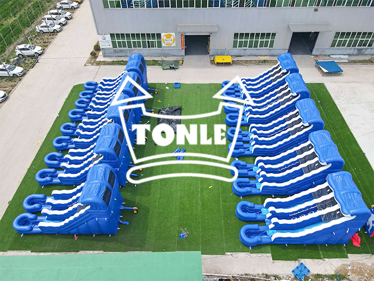 Wholesale Commercial Inflatable Water Slide blue wave slide