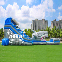 Factory Customized Commercial Ocean Shark Inflatable Water Slide