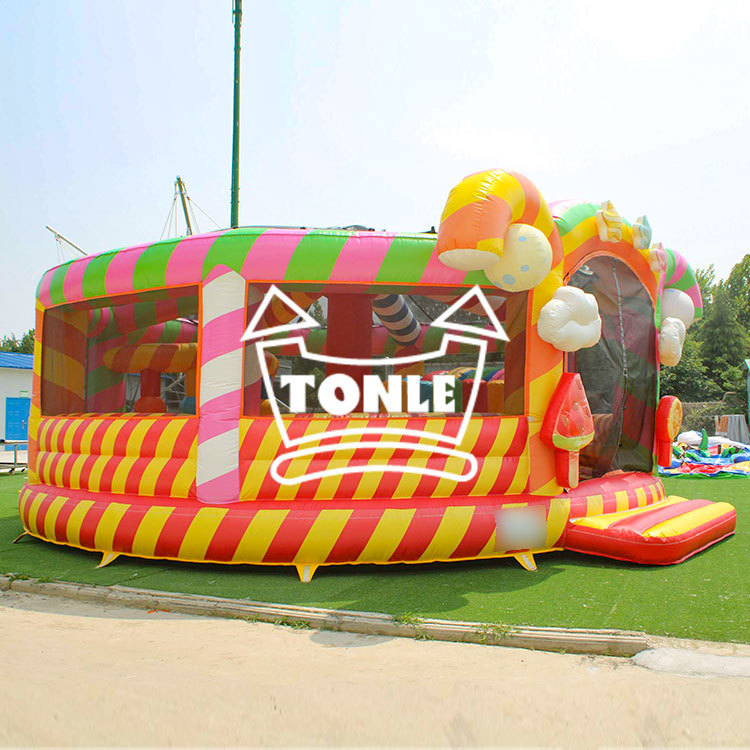 sweet candy inflatable bounce house combo toddler town