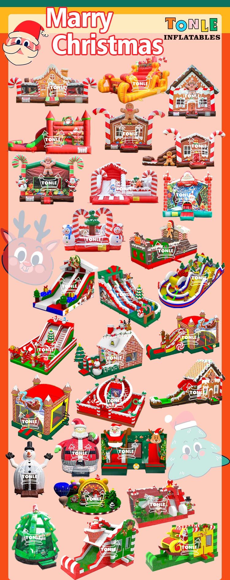 Christmas House Gingerbread Man bouncy castle Inflatable Jumper