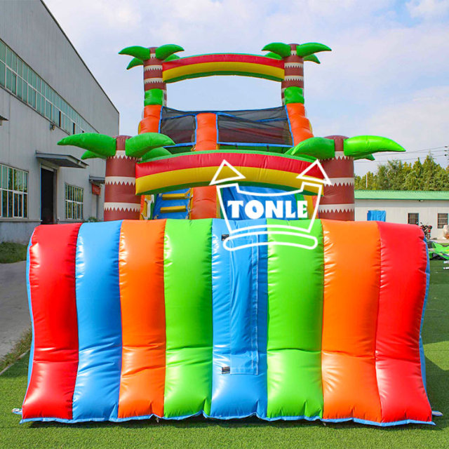 wholesale 16ft Jungle Rainbow Inflatable Water Slide