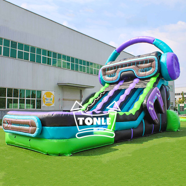 21ft game over Dual Lane Inflatable Water Slide for sale