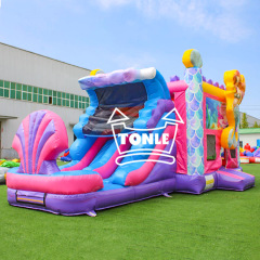 High Quality Commercial Mermaid Inflatable Water Slide Jumping Castle combo