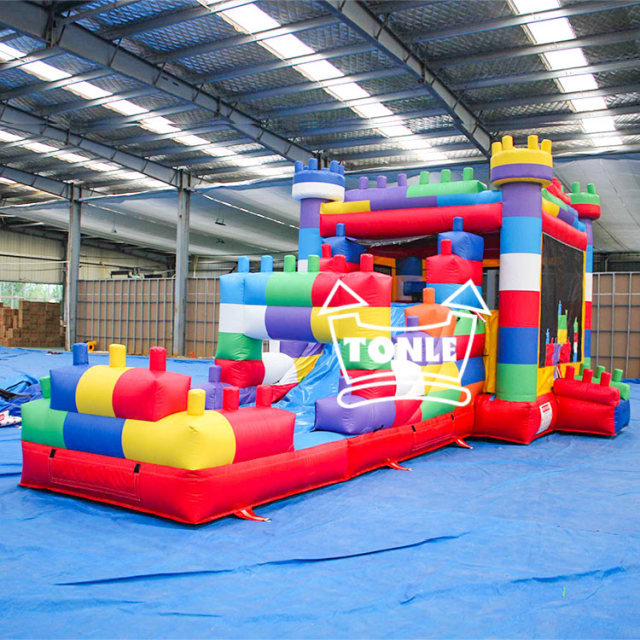 LEGO building blocks Inflatable Water Slide Moonwalk combo