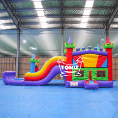 4 in 1 Classic Commercial Inflatable bounce house moonwalk combo