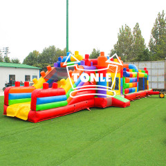 Custom Quality PVC Legos Inflatable Obstacle Course