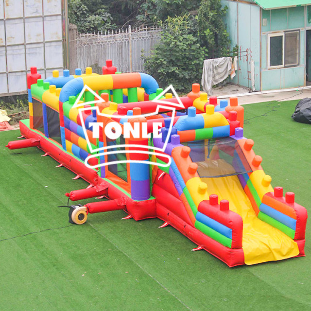 Custom Quality PVC Legos Inflatable Obstacle Course