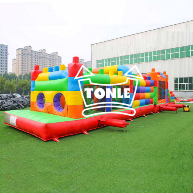 Custom Quality PVC Legos Inflatable Obstacle Course