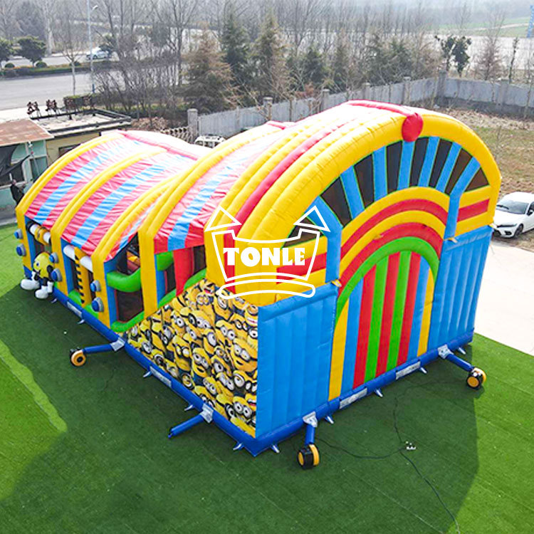 Highest quality PVC Minion kids Adult Inflatable Slide Playground