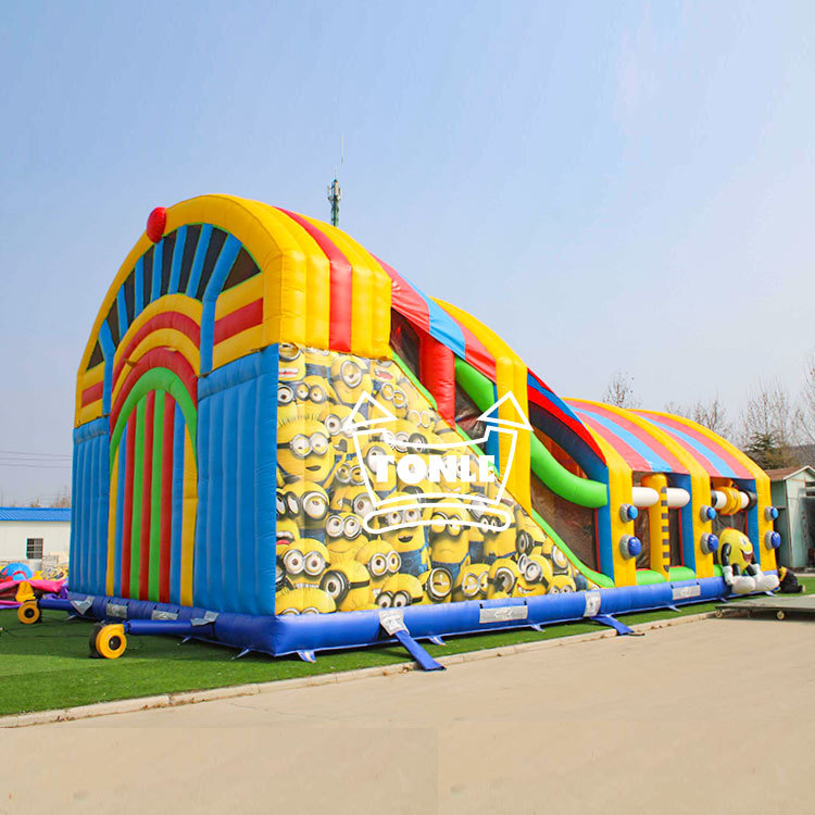 Highest quality PVC Minion kids Adult Inflatable Slide Playground