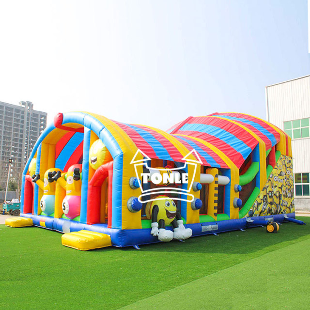 Highest quality PVC Minion kids Adult Inflatable Slide Playground