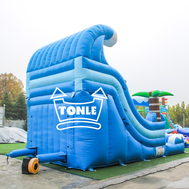 Cost-effective summer wave theme inflatable water slide for sale