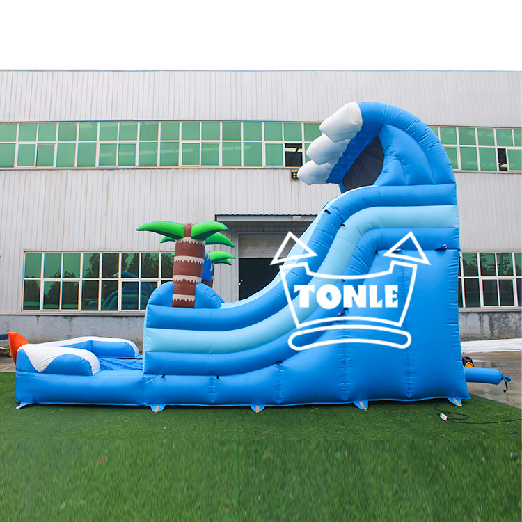 Cost-effective summer wave theme inflatable water slide for sale