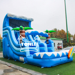Cost-effective summer wave theme inflatable water slide for sale