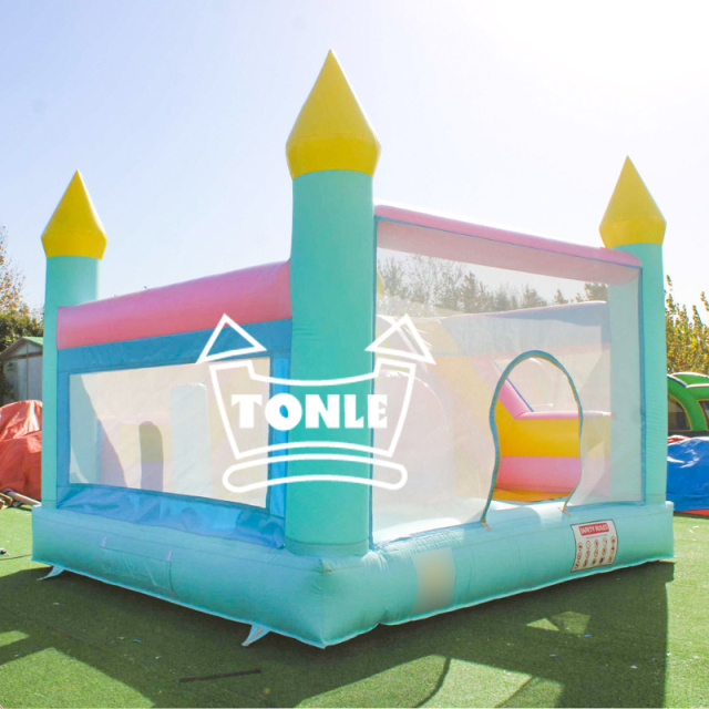 13ft colorful bouncy castle with slide kids fun house