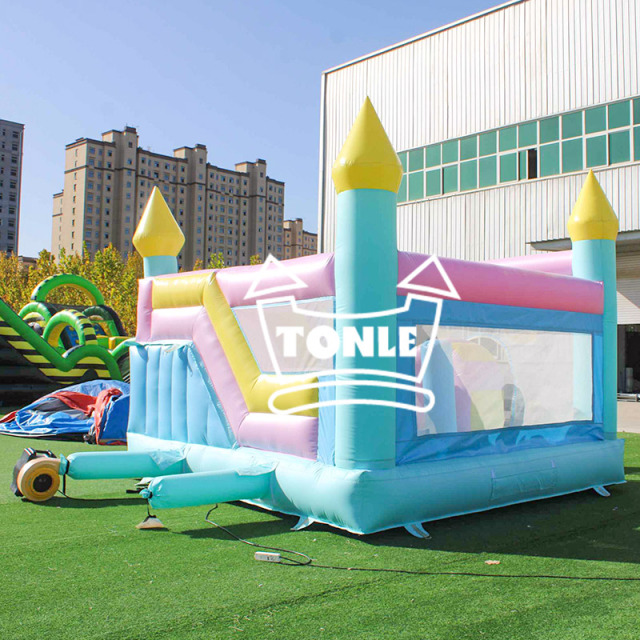 13ft colorful bouncy castle with slide kids fun house