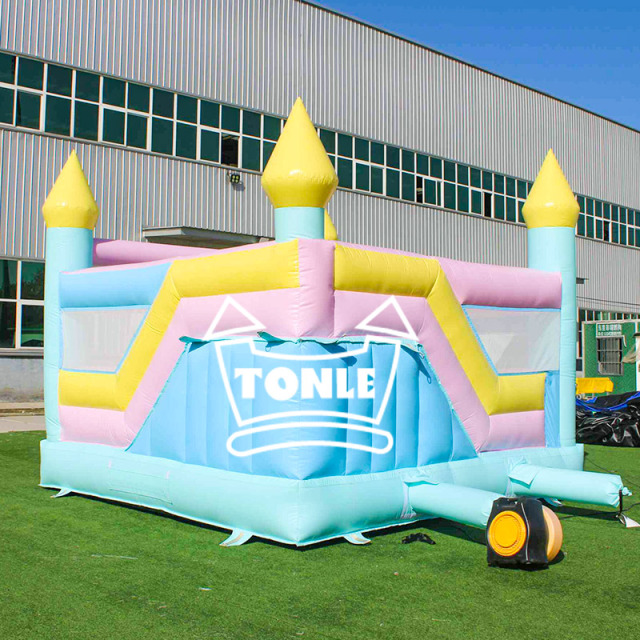 13ft colorful bouncy castle with slide kids fun house