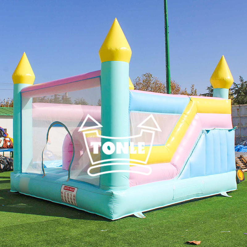 13ft colorful bouncy castle with slide kids fun house