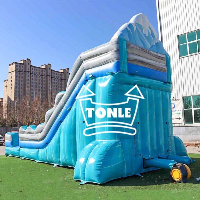 Commercial 18FT blue iceberg inflatable water slide