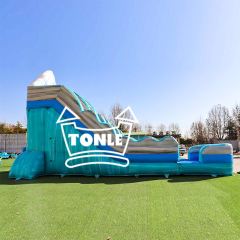 Commercial 18FT blue iceberg inflatable water slide