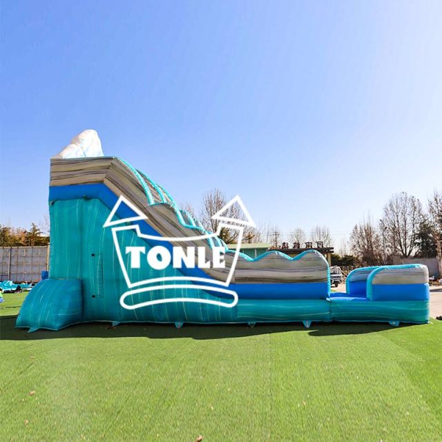 Commercial 18FT blue iceberg inflatable water slide