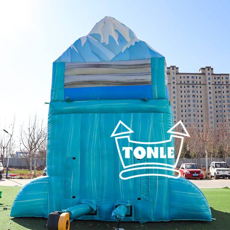 Commercial 18FT blue iceberg inflatable water slide