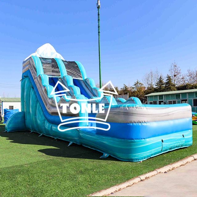 Commercial 18FT blue iceberg inflatable water slide