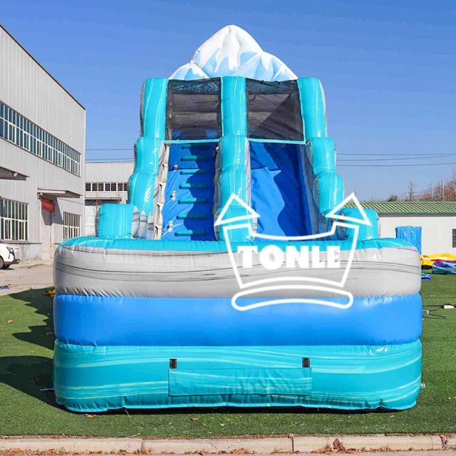 Commercial 18FT blue iceberg inflatable water slide
