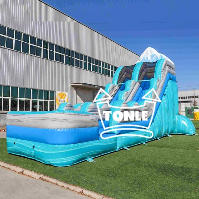 Commercial 18FT blue iceberg inflatable water slide