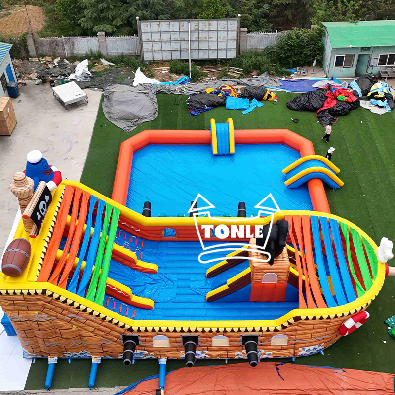 China Manufacturer Tonle Large Pirate Ship Land Water Park