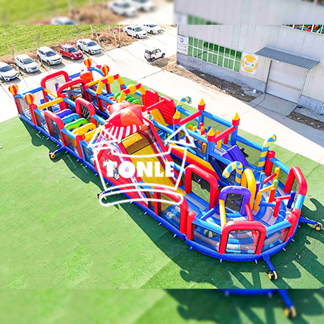 Commercial grade large inflatable obstacle course challenge race for sale