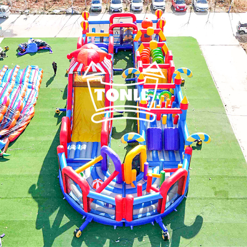 Commercial grade large inflatable obstacle course challenge race for sale