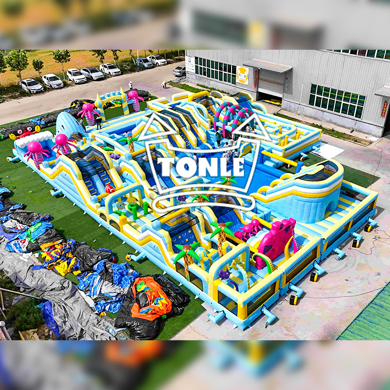 Marine Animal Amusement Park inflatable theme park with pool For Sale