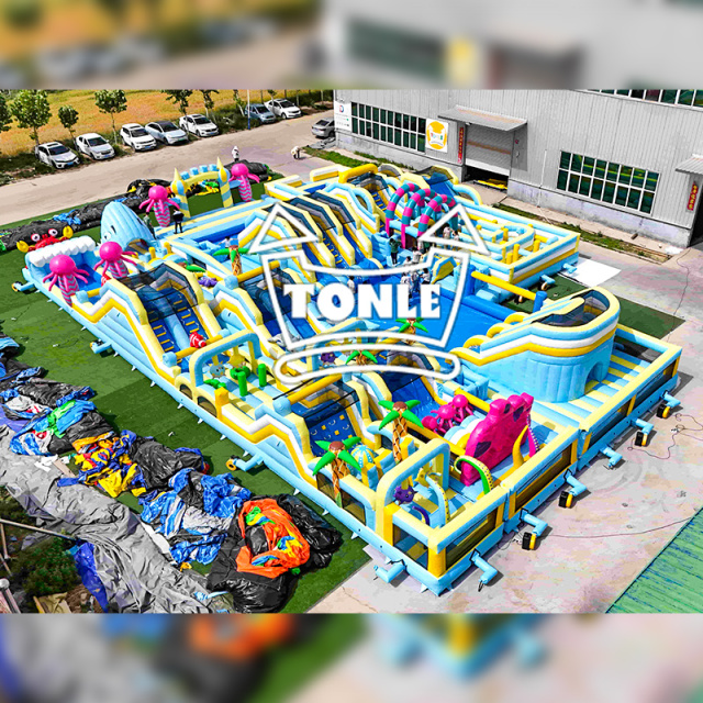 Marine Animal Amusement Park inflatable theme park with pool For Sale