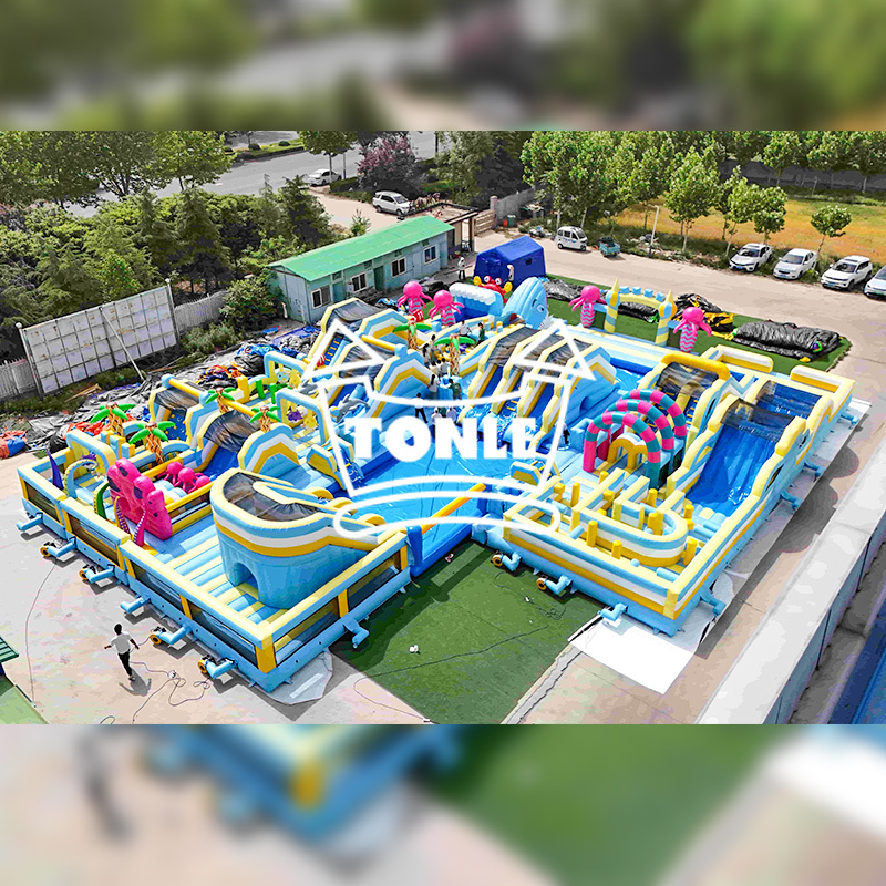 Marine Animal Amusement Park inflatable theme park with pool For Sale