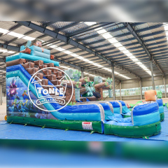 Minecraft Inflatable Double Track Water Slide high quality jumper