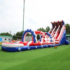 China factory Tonle Inflatable Patriot Dual Lane Super water Slide