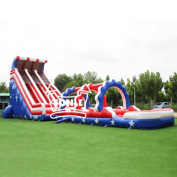 China factory Tonle Inflatable Patriot Dual Lane Super water Slide