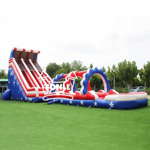 China factory Tonle Inflatable Patriot Dual Lane Super water Slide