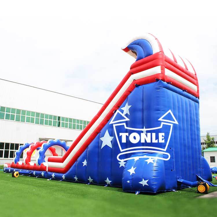 China factory Tonle Inflatable Patriot Dual Lane Super water Slide