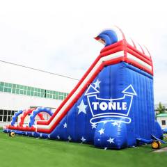 China factory Tonle Inflatable Patriot Dual Lane Super water Slide