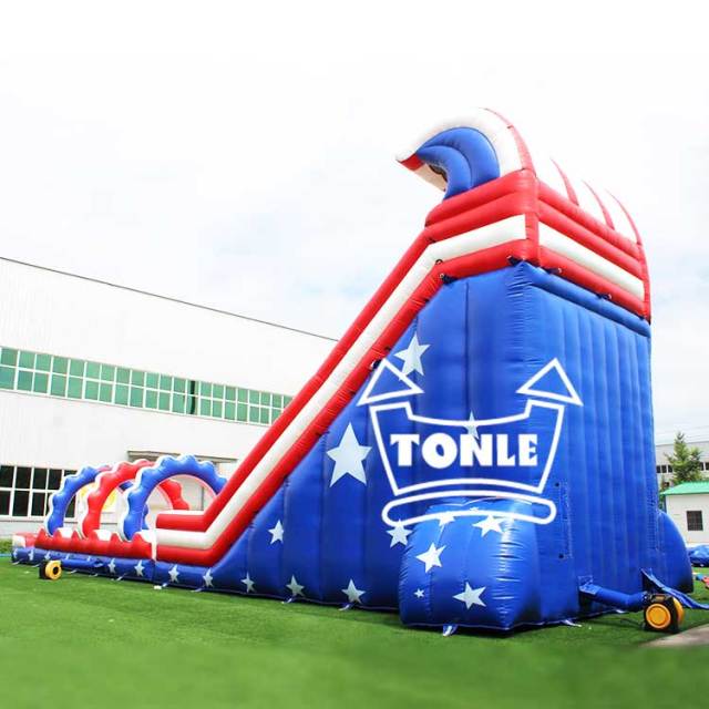 China factory Tonle Inflatable Patriot Dual Lane Super water Slide