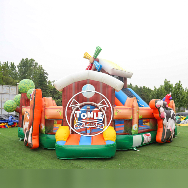 Farm Theme Toddler Inflatable Playground with Slide for sale