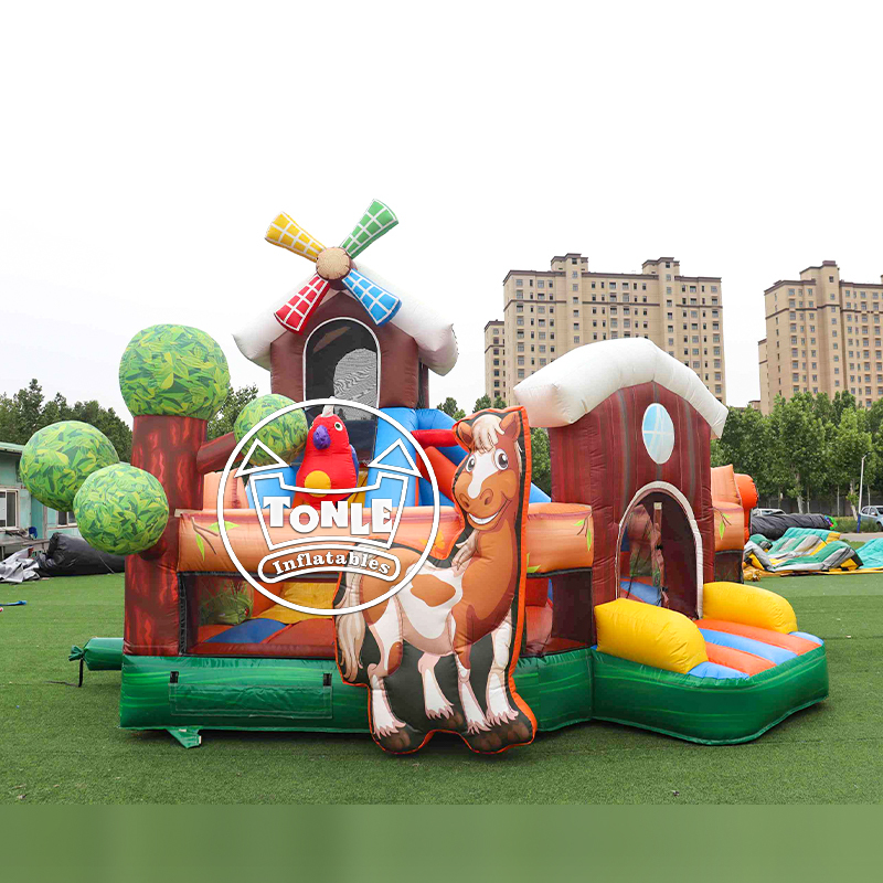 Farm Theme Toddler Inflatable Playground with Slide for sale
