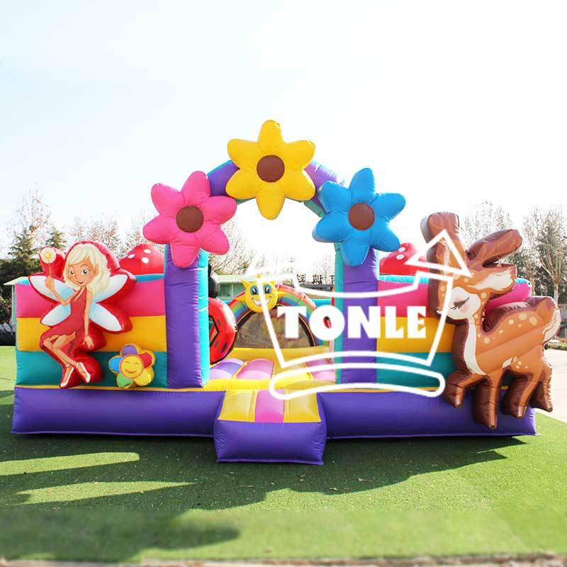 Fairy & Animal Commercial Inflatable Bounce House with Slide for Kids