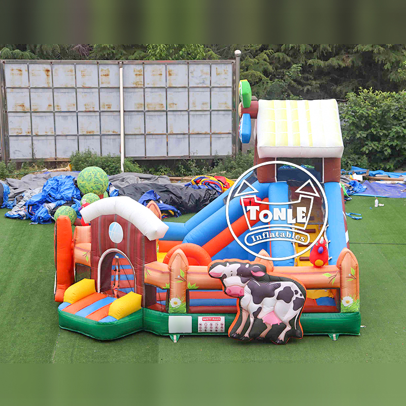 Farm Theme Toddler Inflatable Playground with Slide for sale