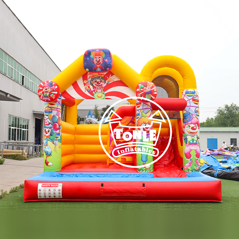 EN14960 commercial grade inflatables bouncy castle with slide for sale