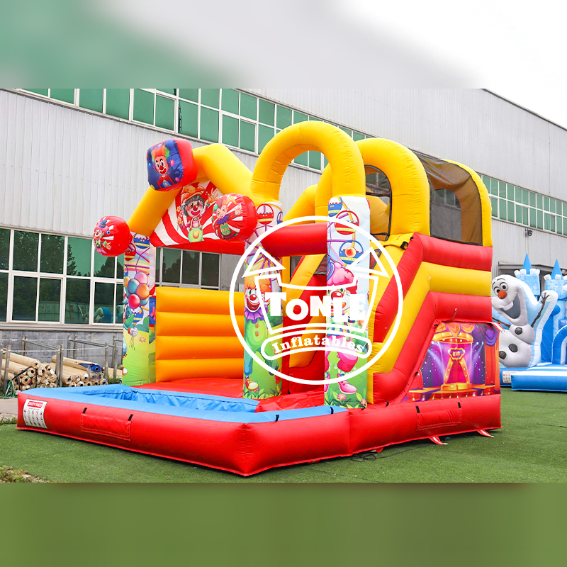 EN14960 commercial grade inflatables bouncy castle with slide for sale